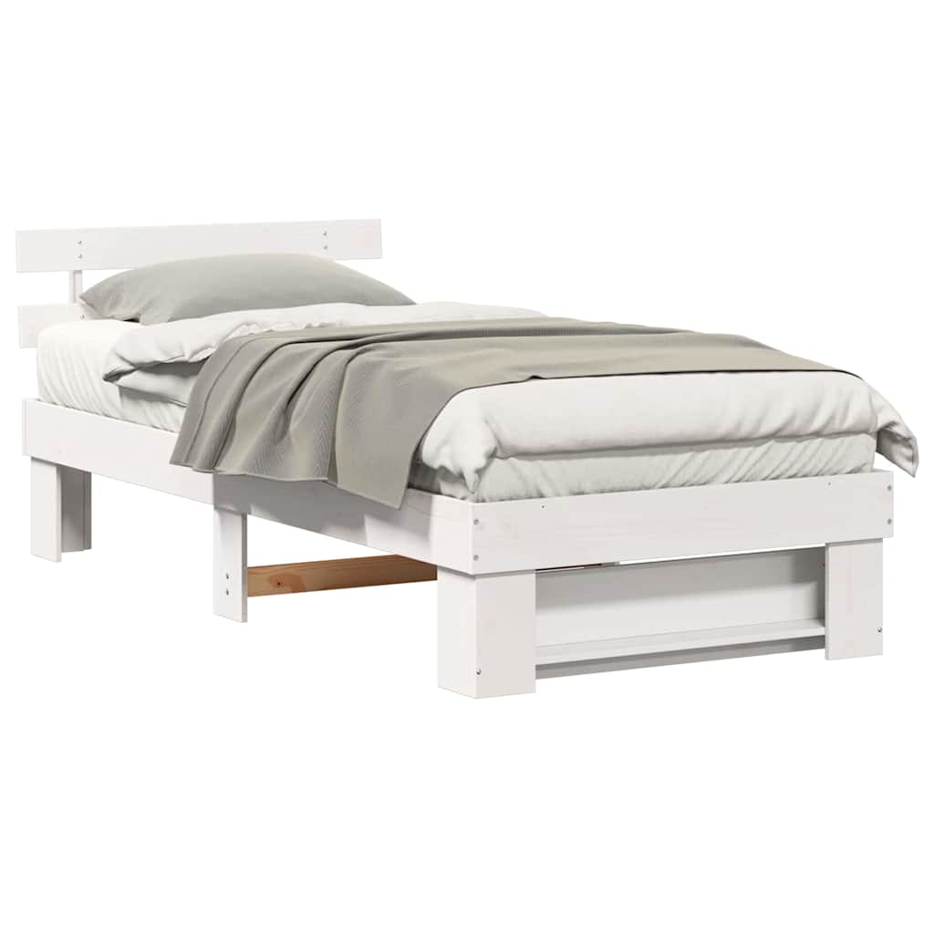Struttura del letto Bianco 75 x 190 cm Legno di pino massello
