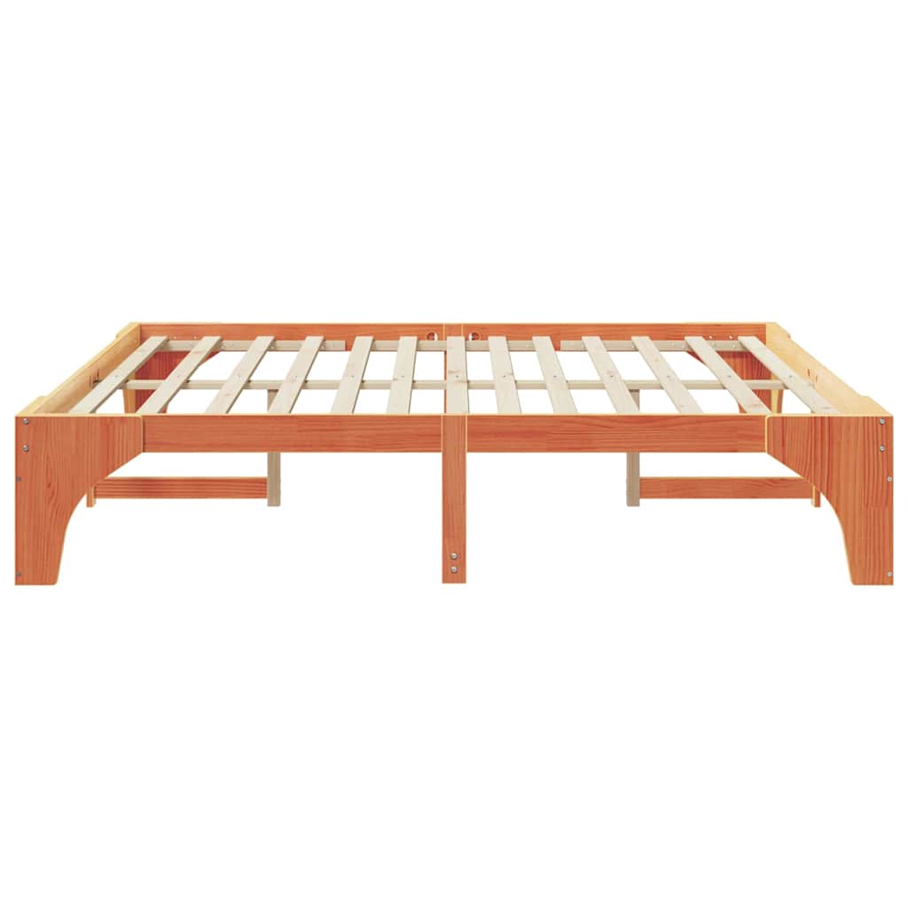 Struttura letto a terra Marrone Legno di pino massello