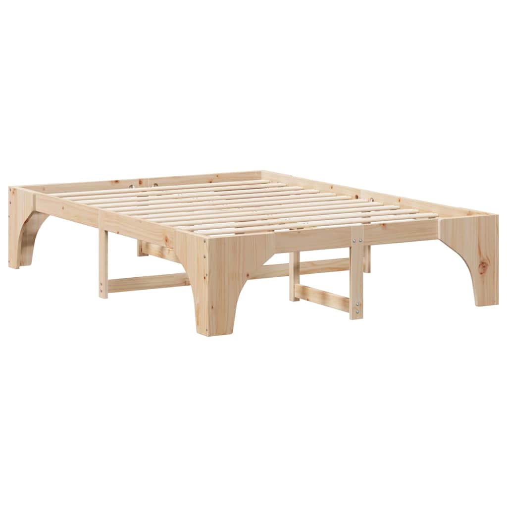 Struttura letto a terra Marrone Legno di pino massello