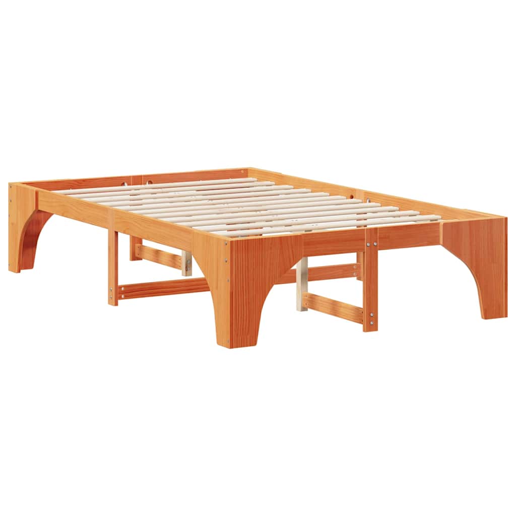 Struttura letto a terra Marrone Legno di pino massello