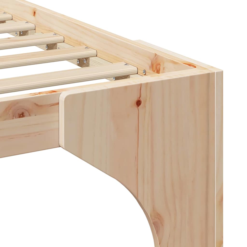 Struttura letto a terra Marrone Legno di pino massello