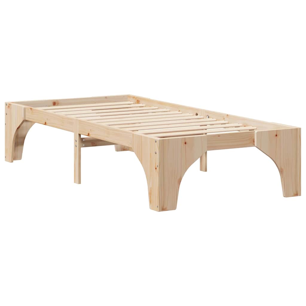 Struttura letto a terra Marrone Legno di pino massello