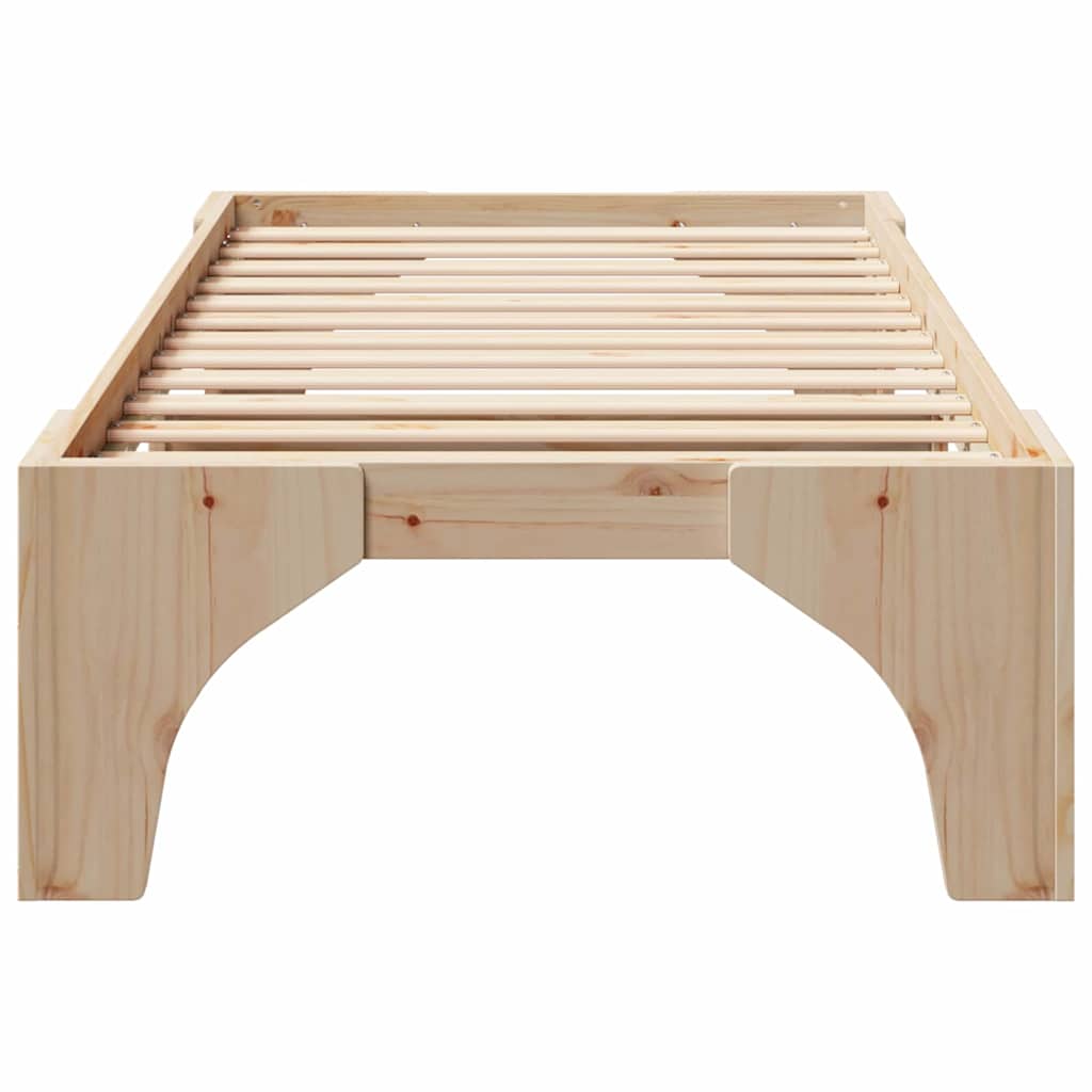 Struttura letto a terra Marrone Legno di pino massello
