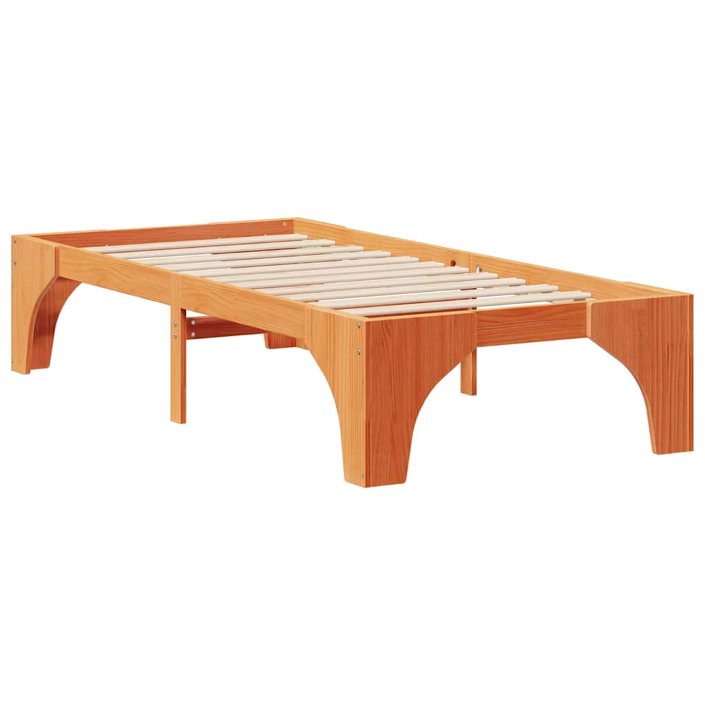 Struttura letto a terra Marrone Legno di pino massello