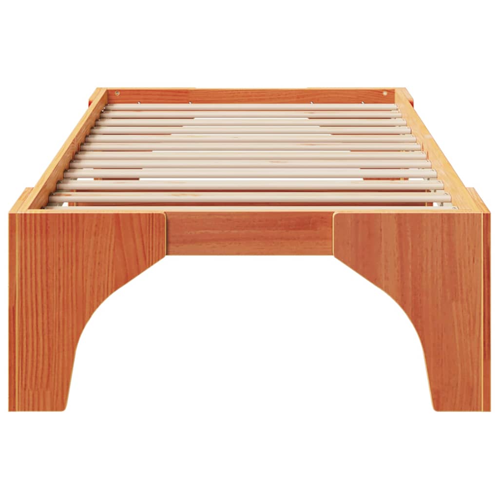 Struttura letto a terra Marrone Legno di pino massello