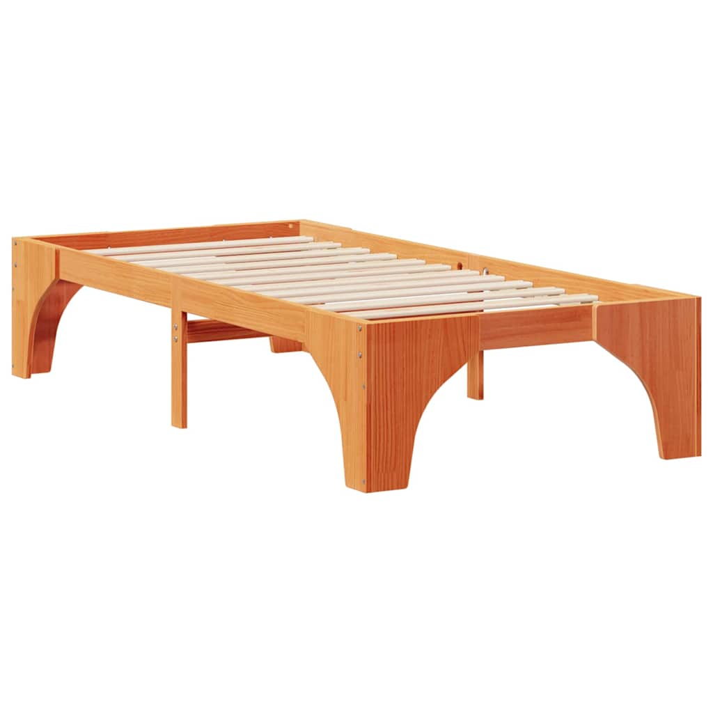 Struttura letto a terra Marrone Legno di pino massello