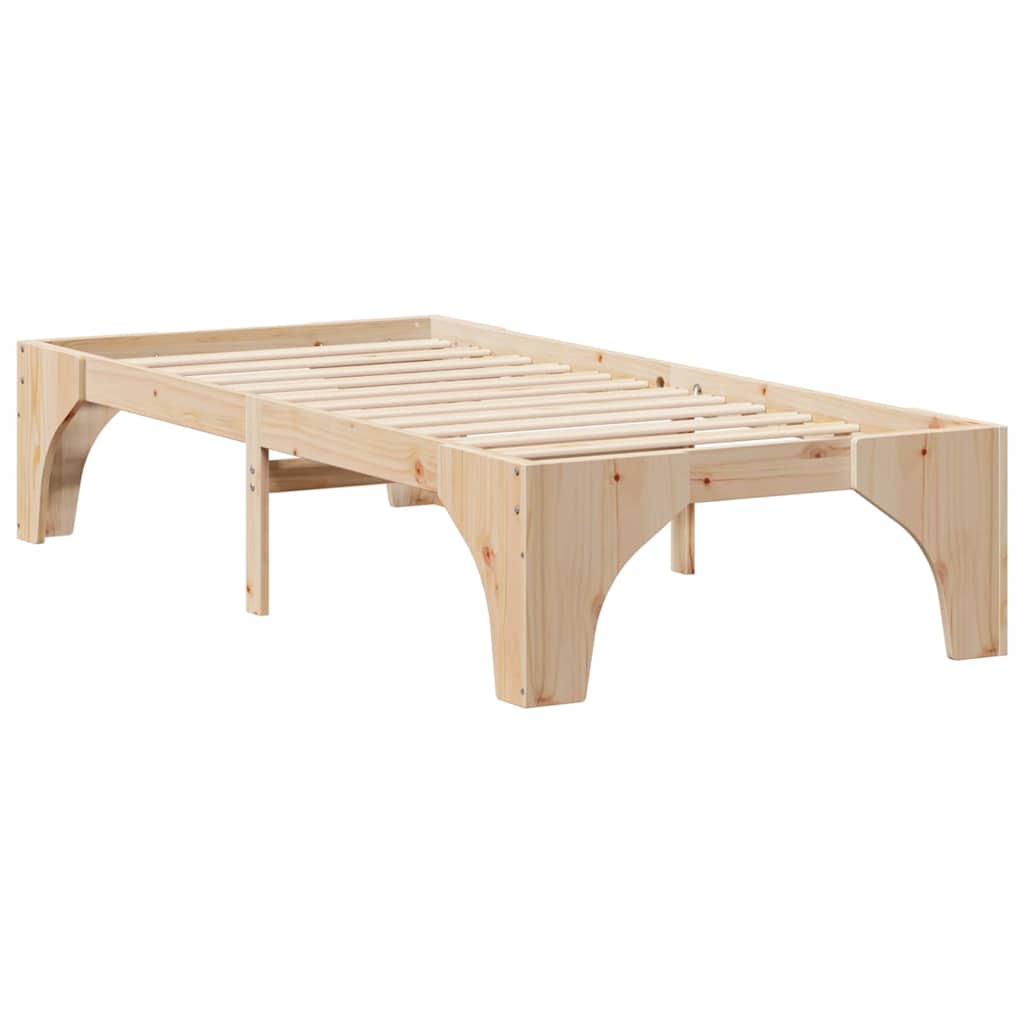 Struttura letto a terra Marrone Legno di pino massello