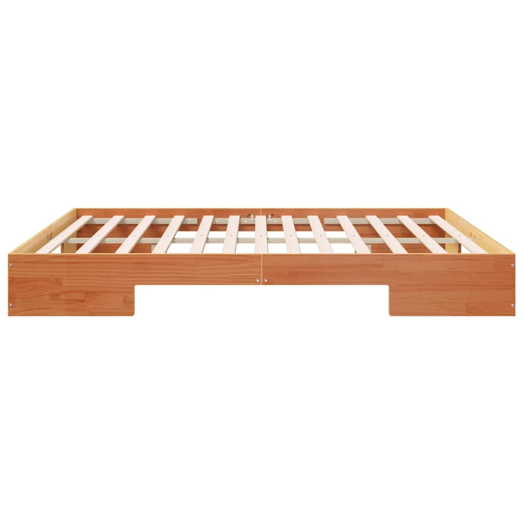 Struttura letto a terra Marrone Legno di pino massello
