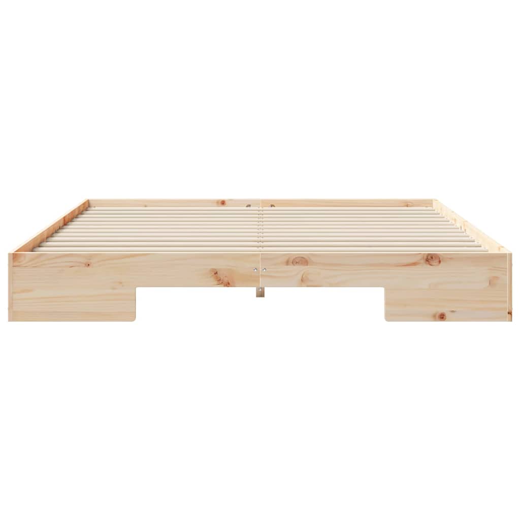 Struttura letto a terra Marrone Legno di pino massello