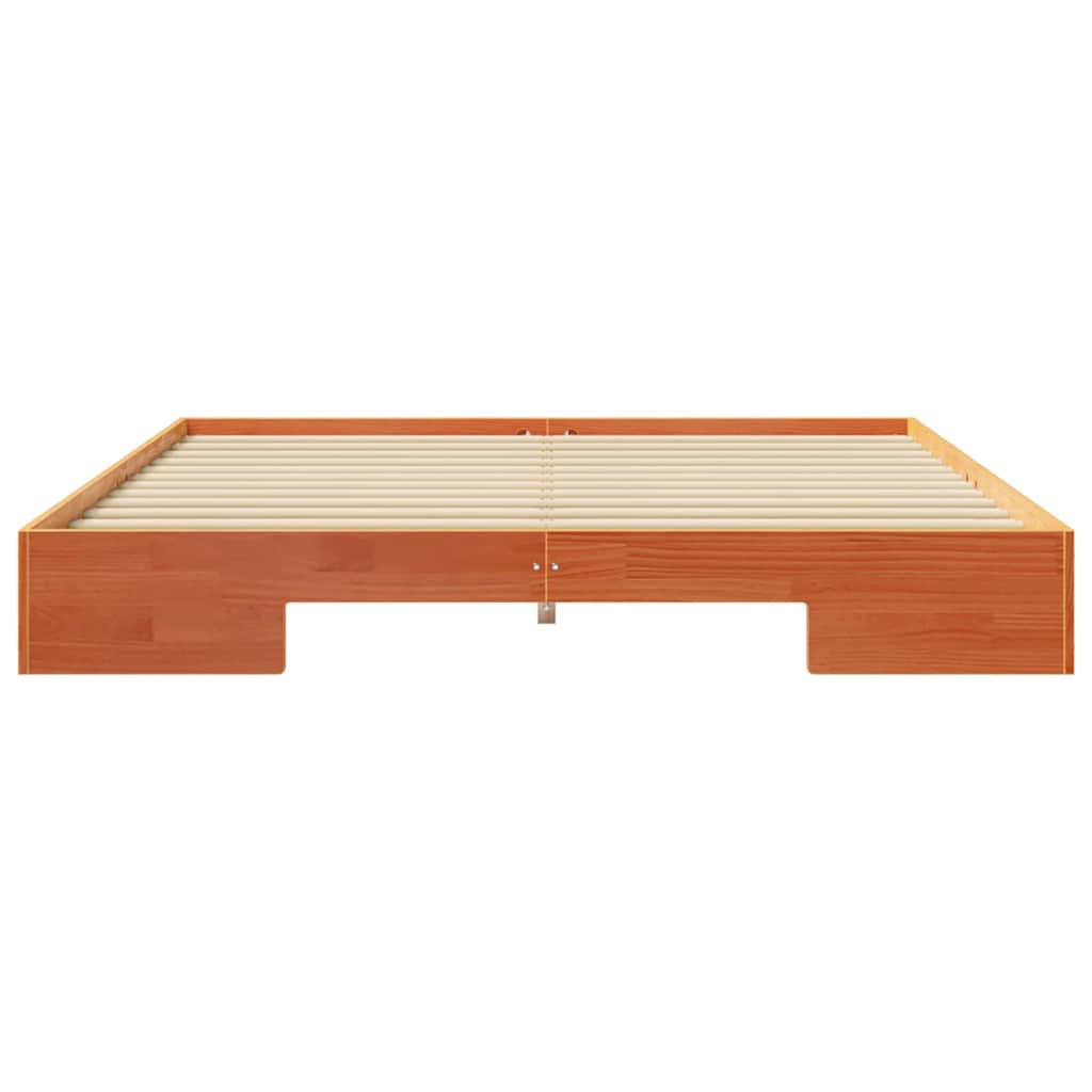 Struttura letto a terra Marrone Legno di pino massello