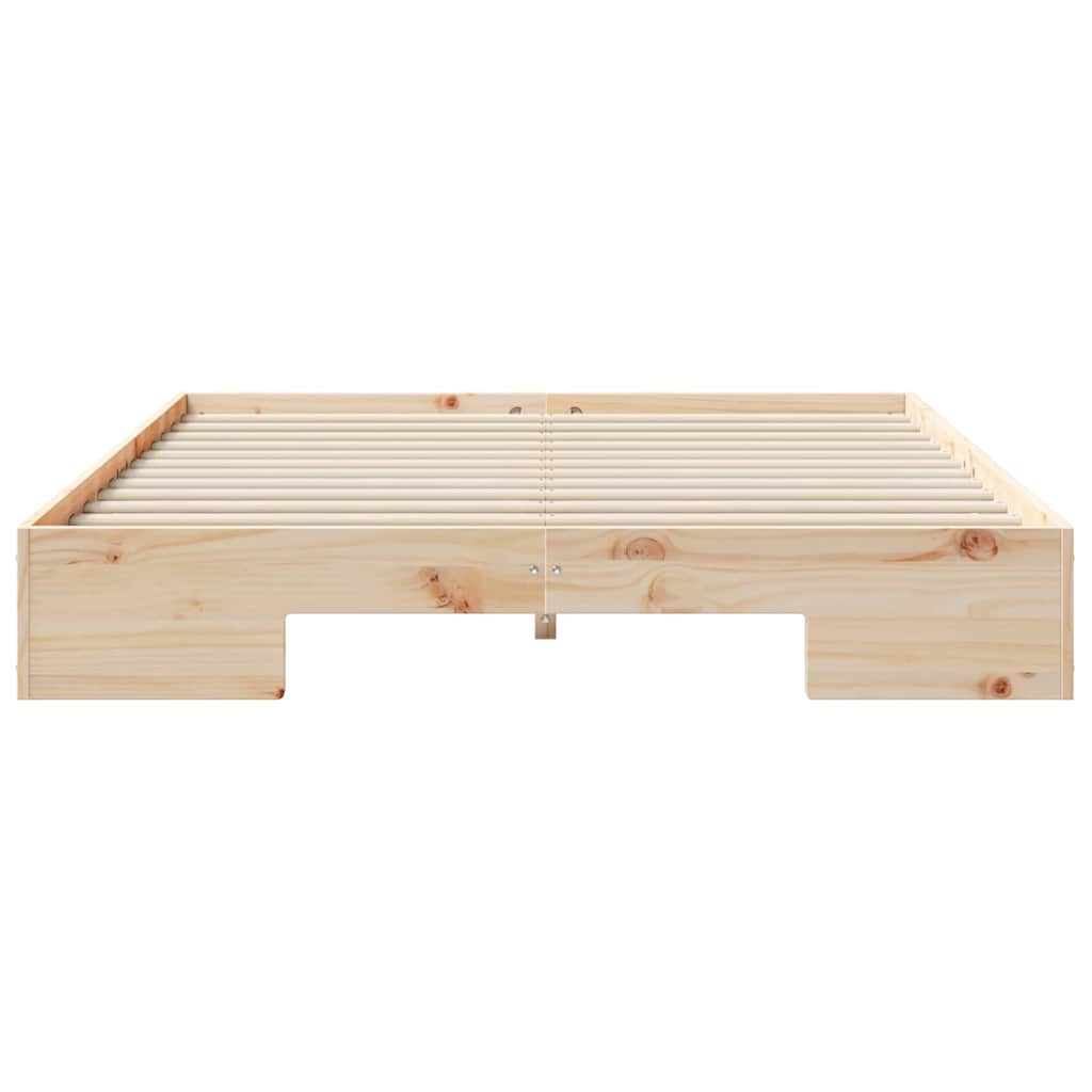 Struttura letto a terra Marrone Legno di pino massello