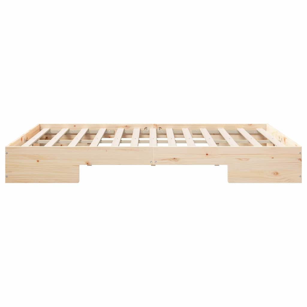 Struttura letto a terra Marrone Legno di pino massello