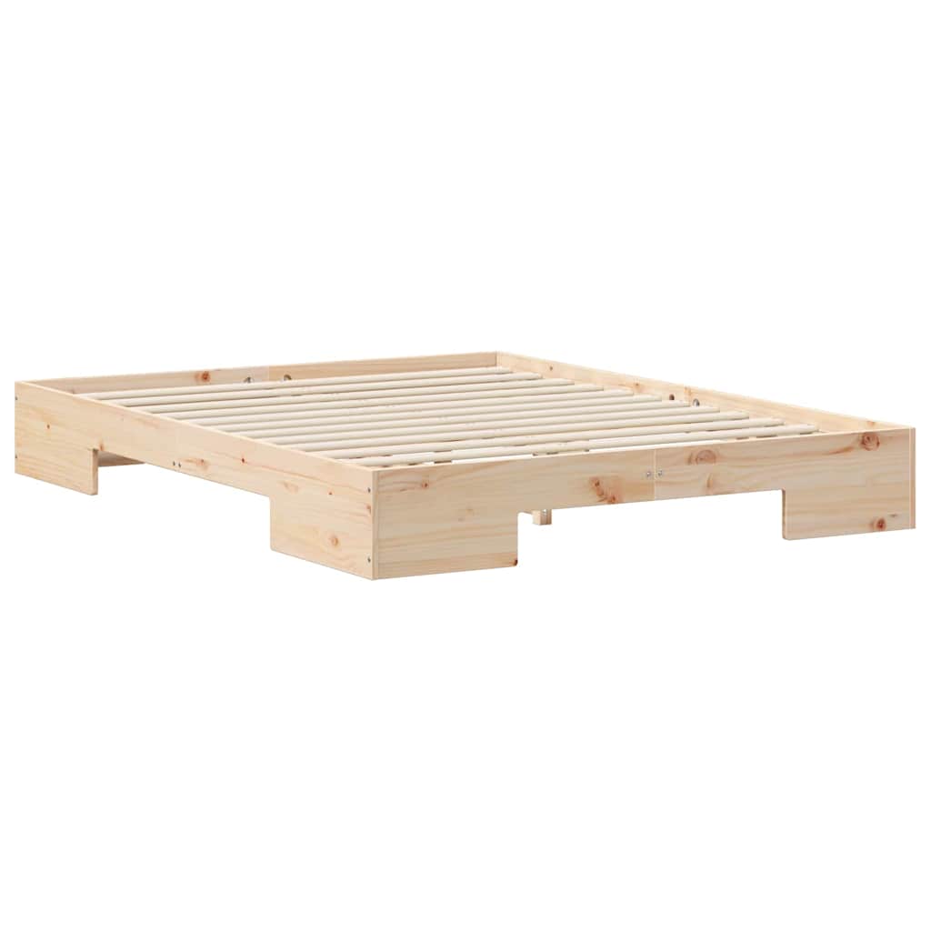 Struttura letto a terra Marrone Legno di pino massello
