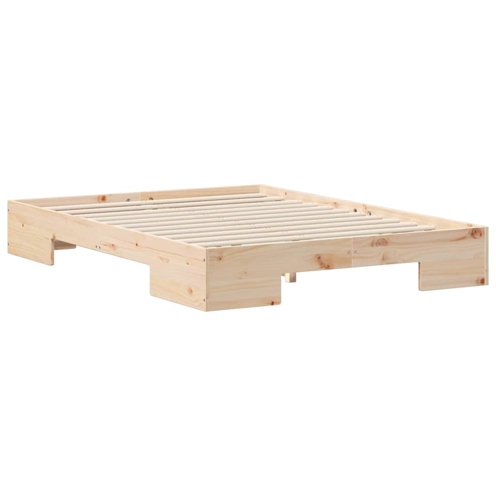 Struttura letto a terra Marrone Legno di pino massello