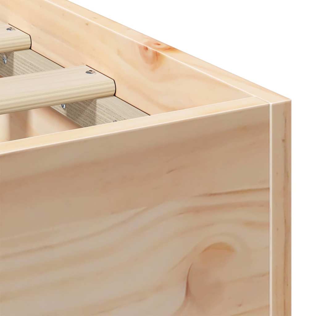 Struttura letto a terra Marrone Legno di pino massello