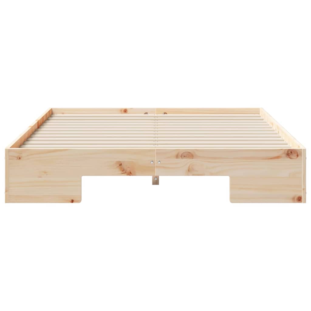 Struttura letto a terra Marrone Legno di pino massello