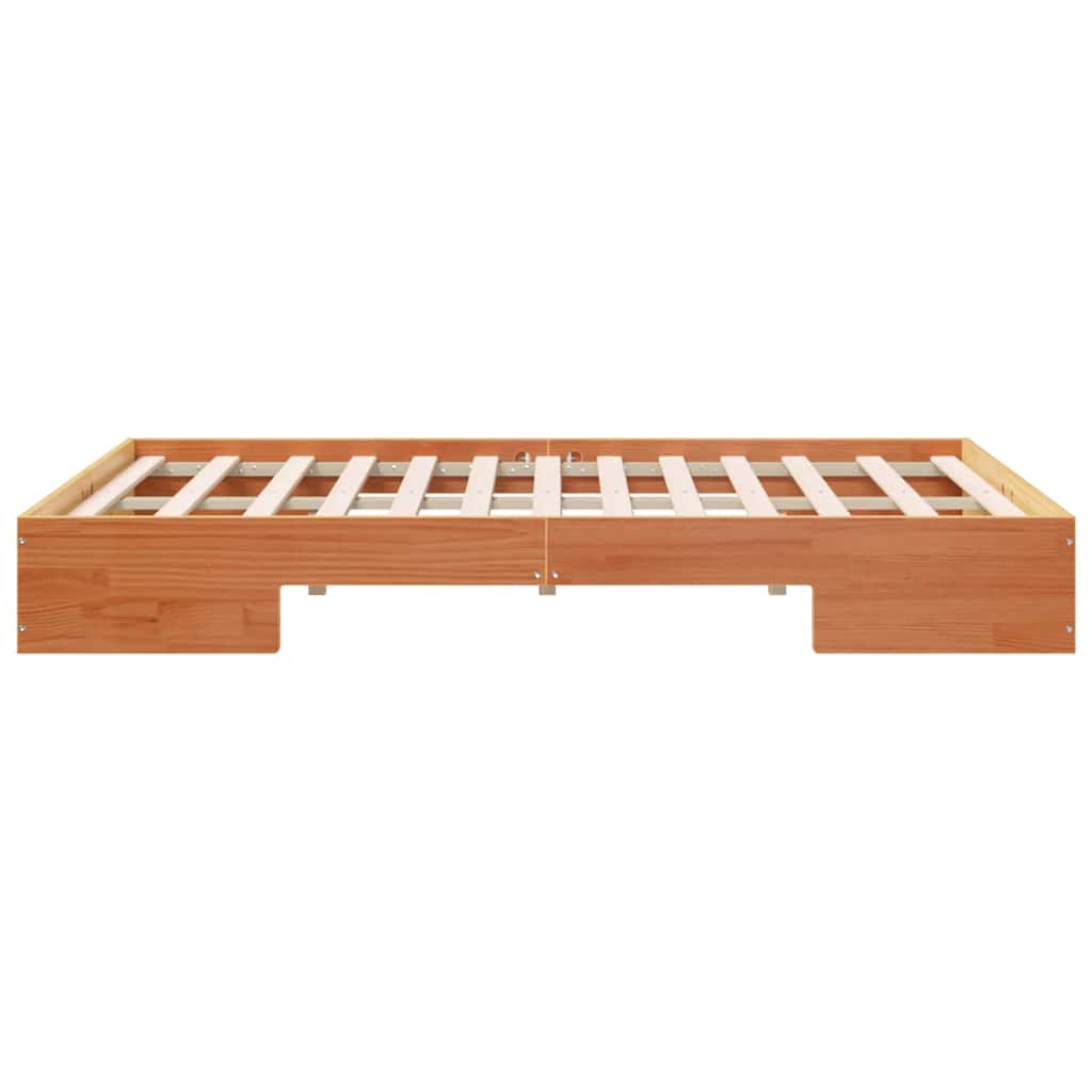 Struttura letto a terra Marrone Legno di pino massello