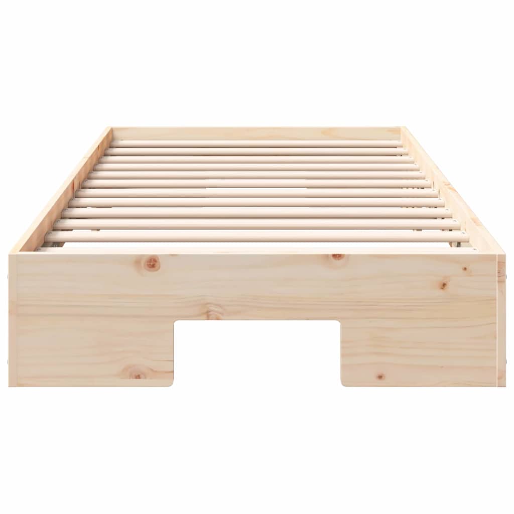 Struttura letto a terra Marrone Legno di pino massello