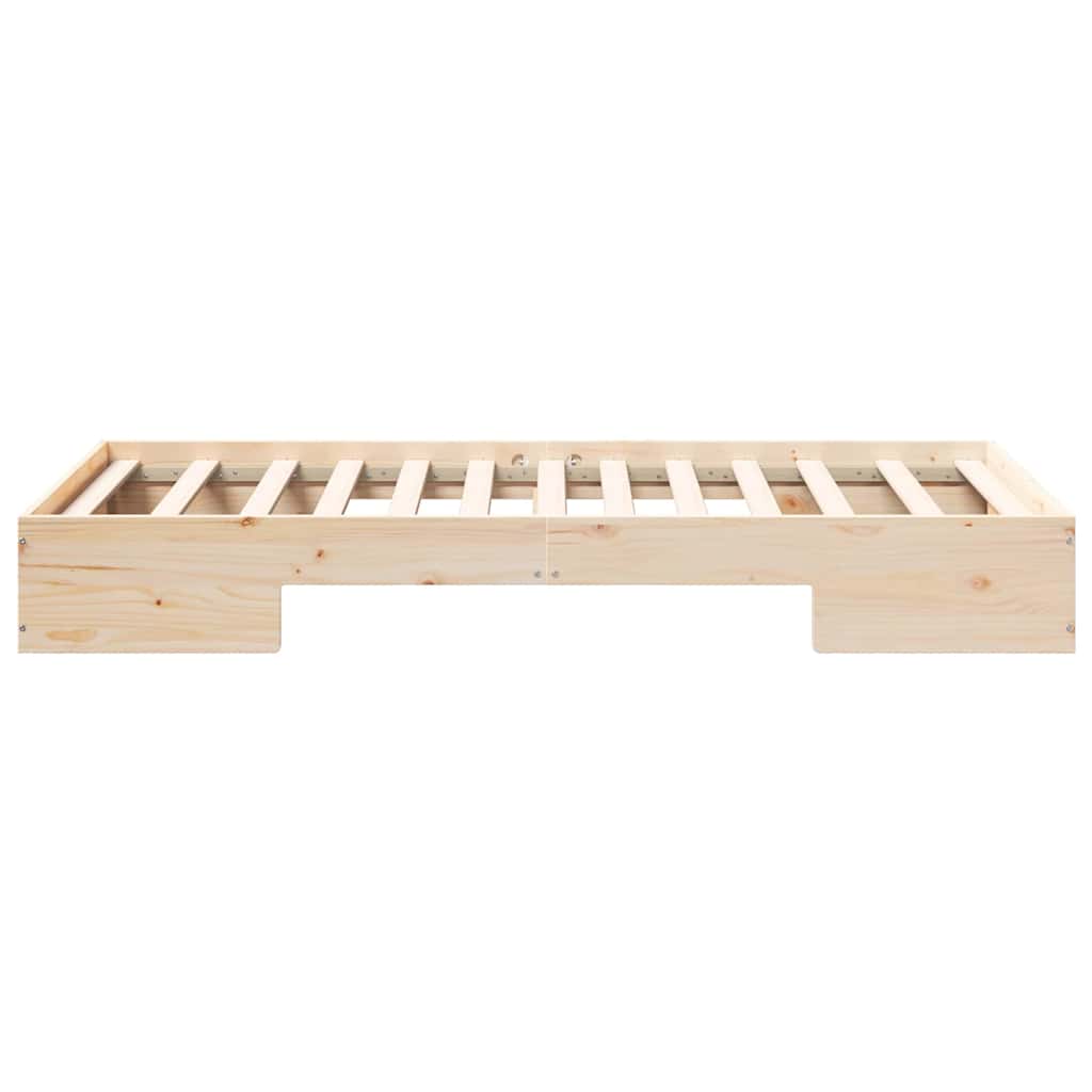 Struttura letto a terra Marrone Legno di pino massello