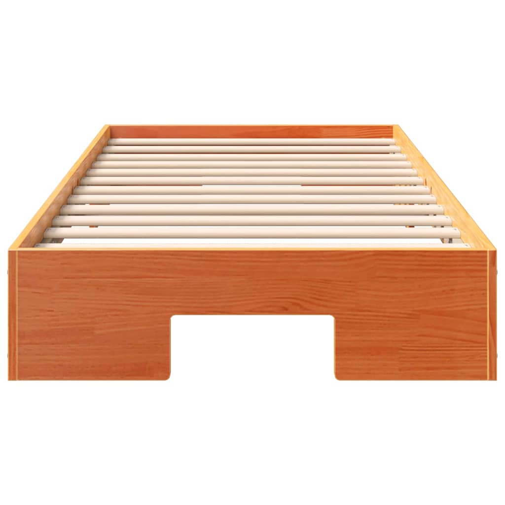 Struttura letto a terra Marrone Legno di pino massello