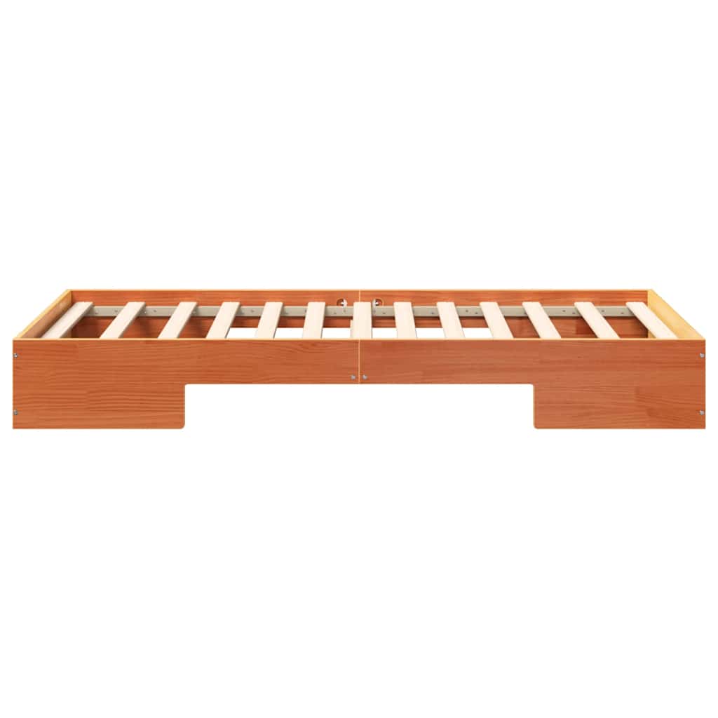 Struttura letto a terra Marrone Legno di pino massello