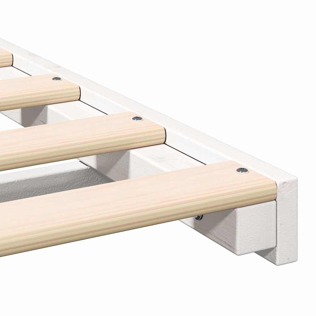 Struttura letto a terra Bianco 200 x 200 cm