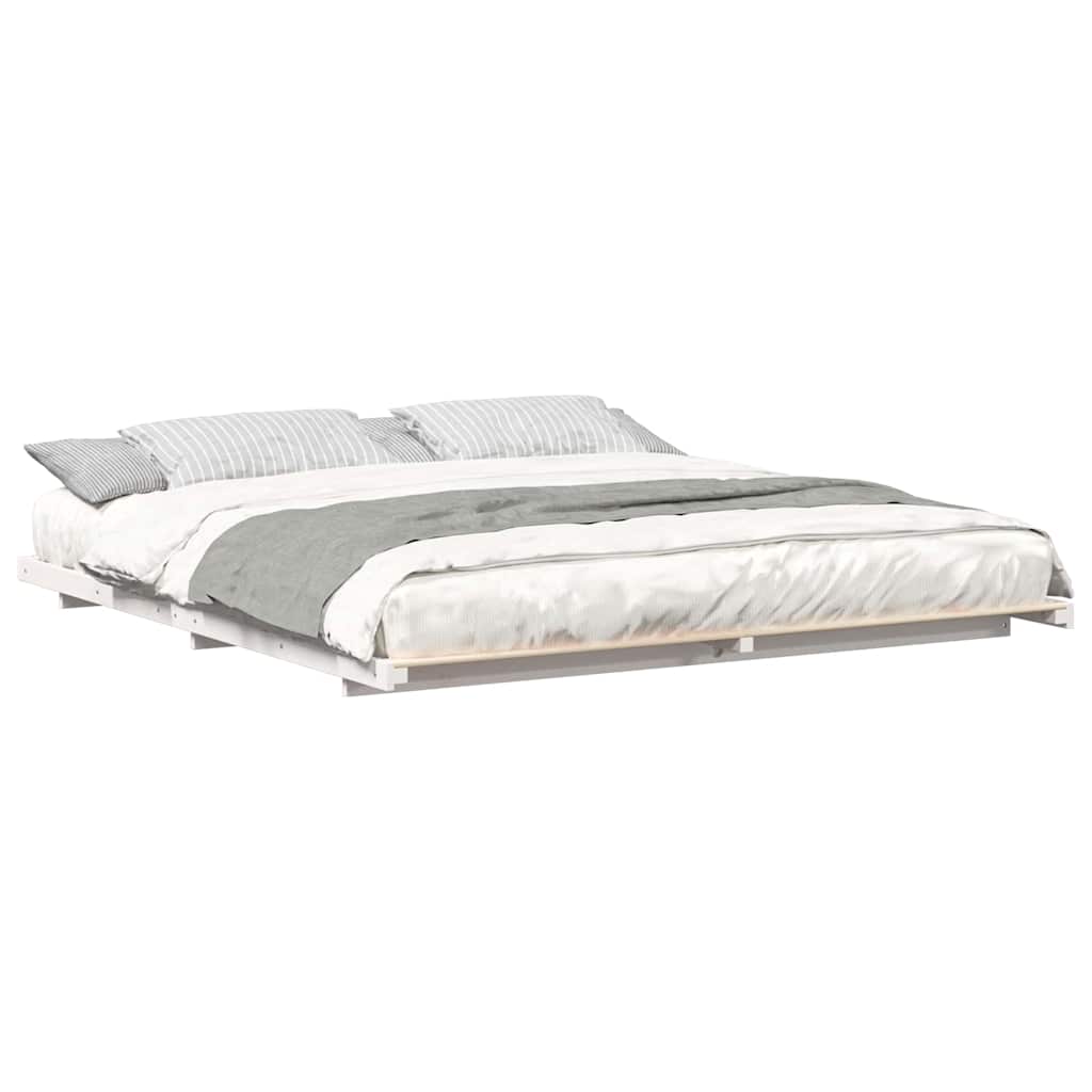 Struttura letto a terra Bianco 200 x 200 cm