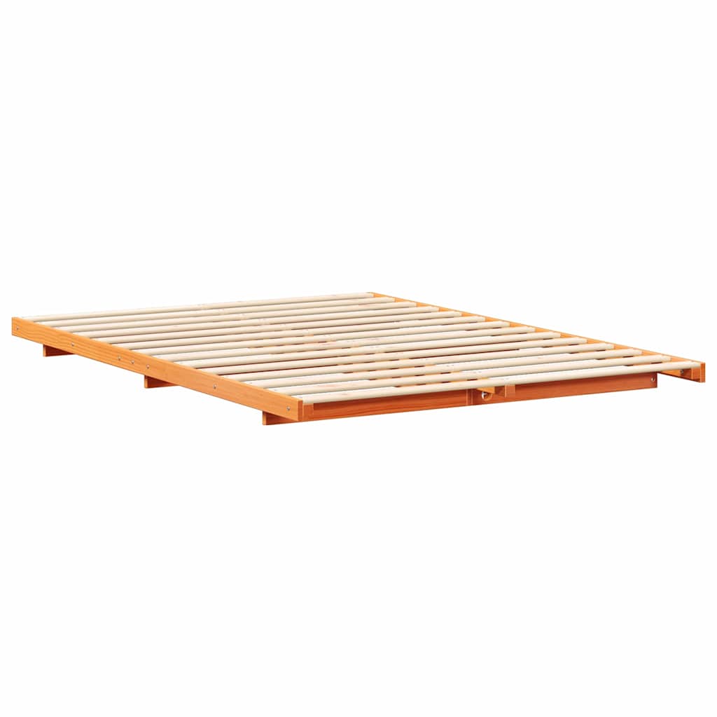 Struttura letto a terra Cera marrone 160 x 200 cm