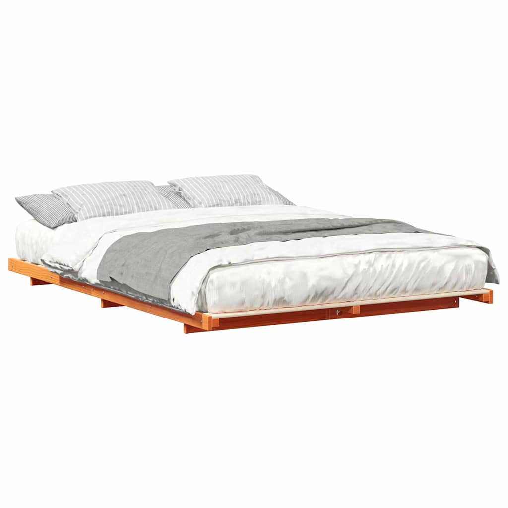 Struttura letto a terra Cera marrone 160 x 200 cm