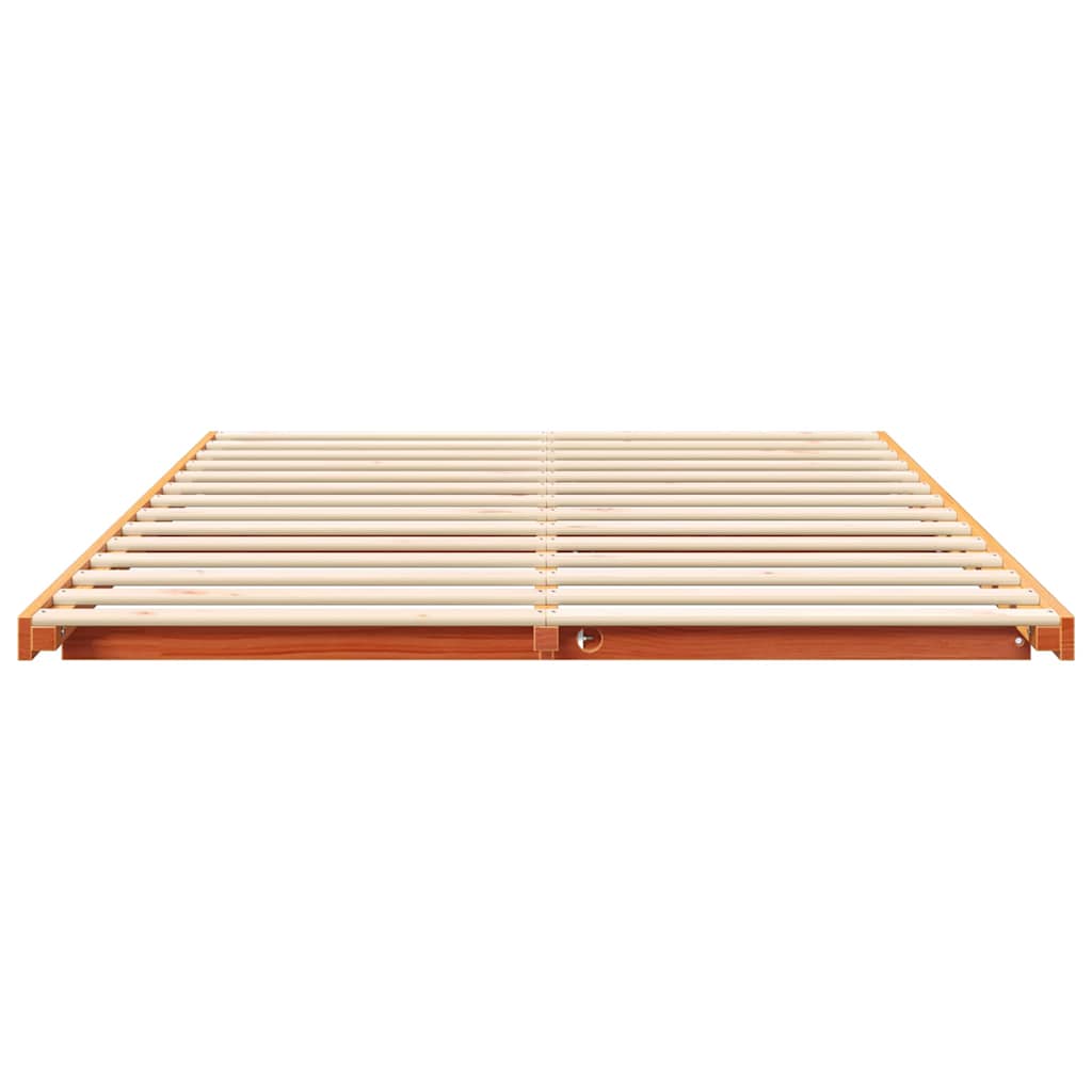 Struttura letto a terra Cera marrone 150 x 200 cm
