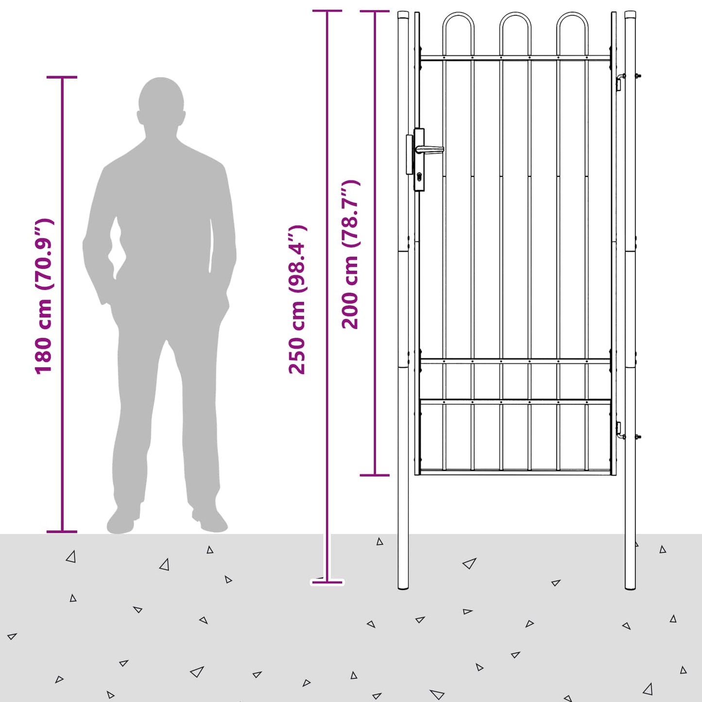 Cancello per recinzione BOXTEL 103 x 250 cm