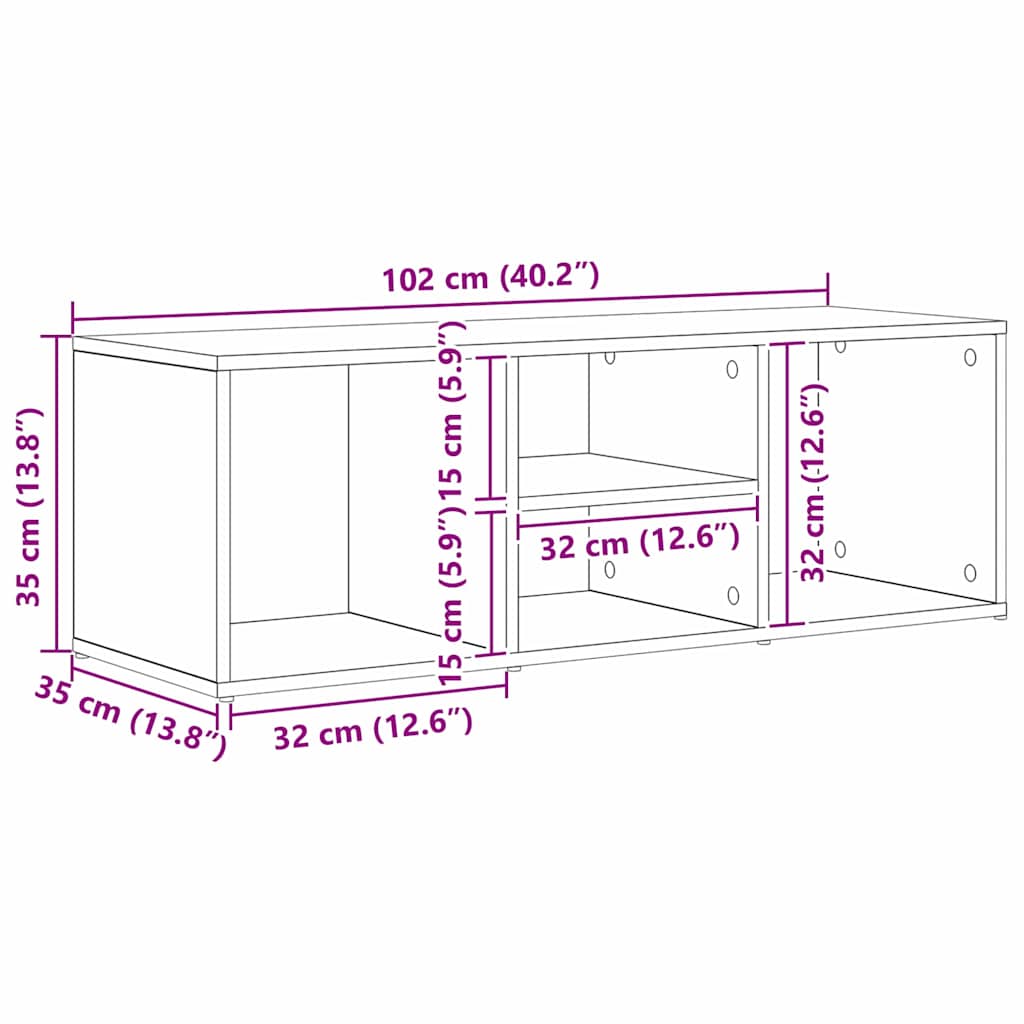 Párnázott tárolópad Rovere nero 102 x 35 x 35 cm