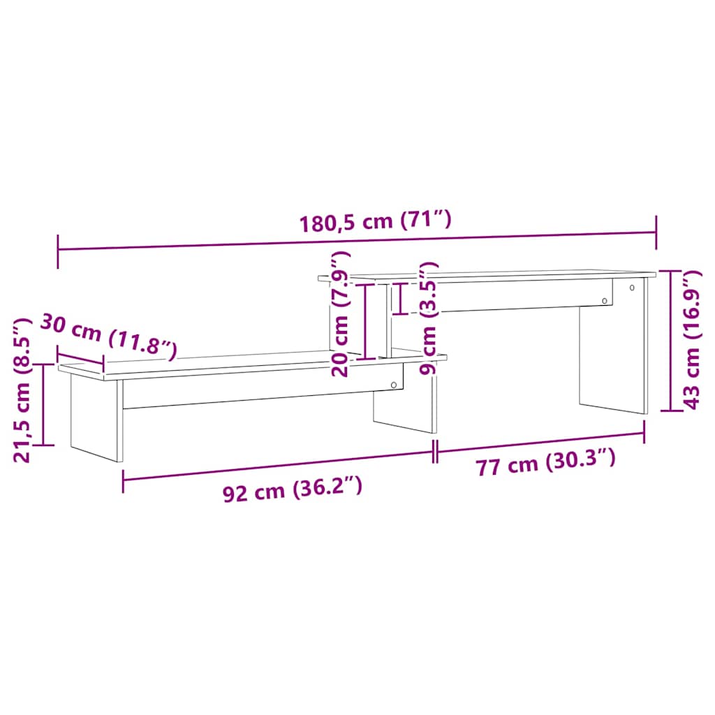 Mobile TV Legno vecchio 180 x 30 x 43 cm Legno multistrato