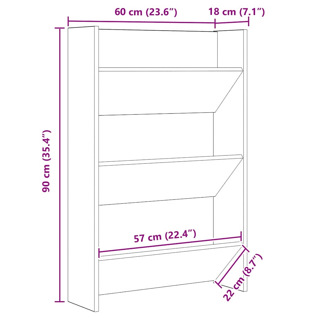 Armadio per scarpe da muro Legno vecchio Legno multistrato