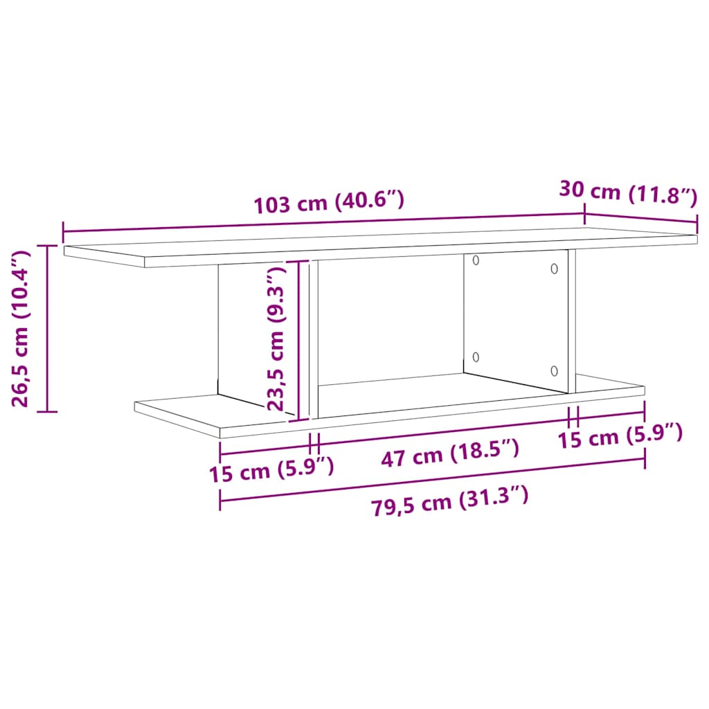 Set mobile TV Nero 103 x 30 x 26,5 cm Legno multistrato | homemem39