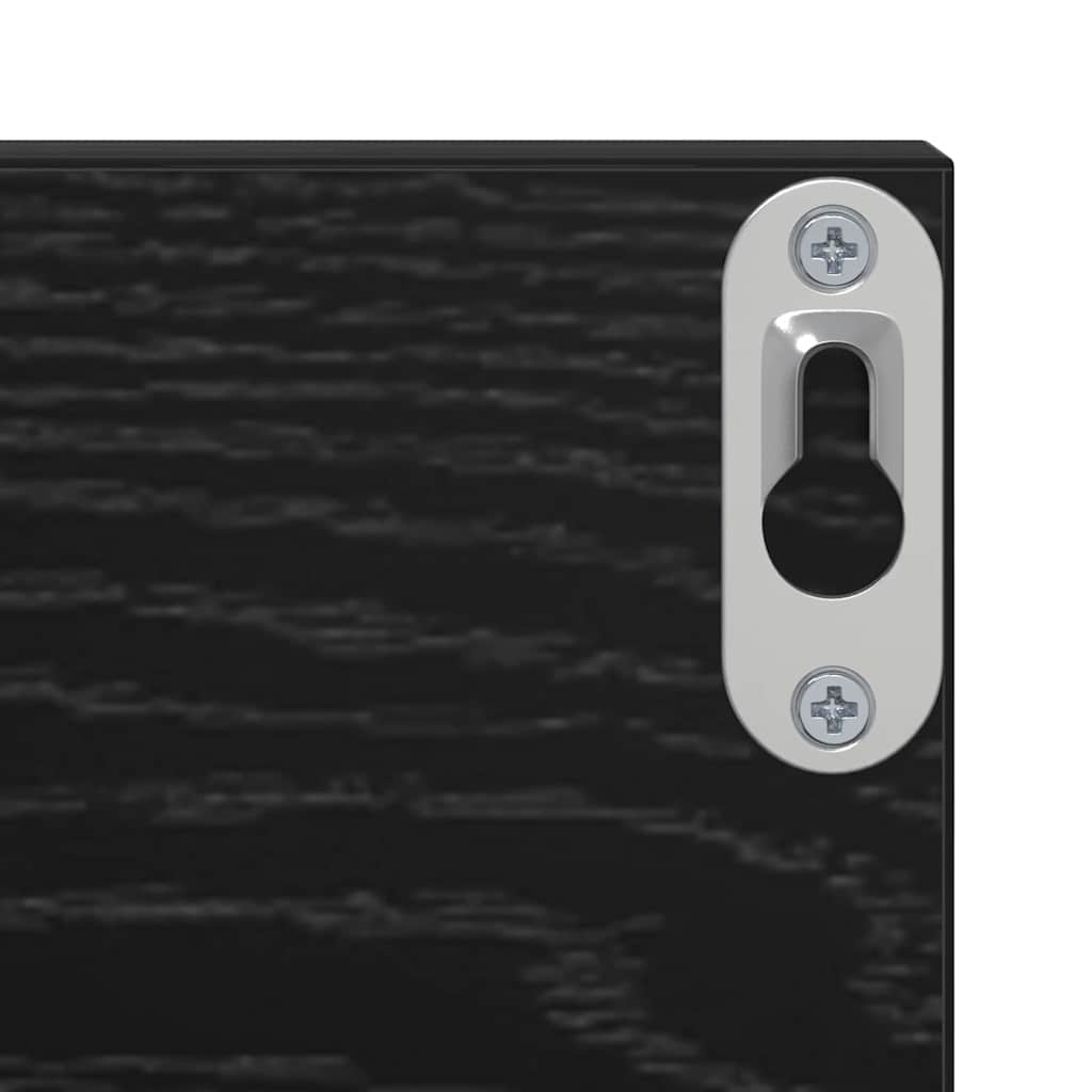 Scaffale da parete 2 pcs Rovere Nero 80 x 11,5 x 18 cm