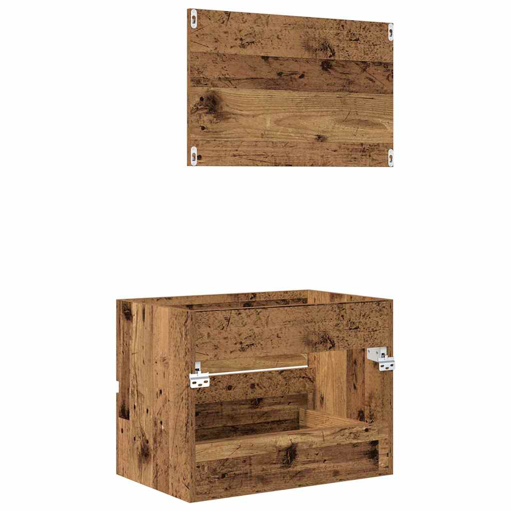 Set di mobili per il bagno 2 pz Legno vecchio 57 x 37 x 45 cm