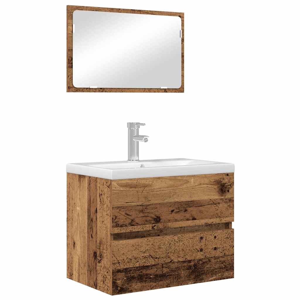 Set di mobili per il bagno 2 pz Legno vecchio 57 x 37 x 45 cm - homemem39