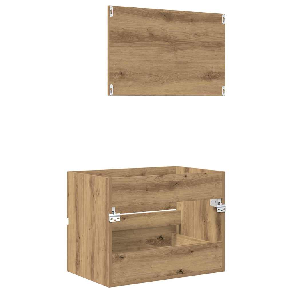Set di mobili per il bagno 2 pz Rovere artigianale