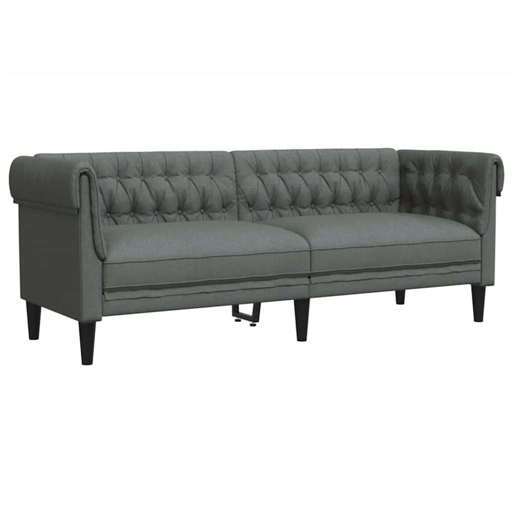 Set di divani 3 pcs Grigio scuro Tessuto