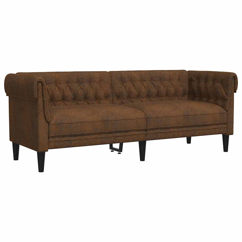 Set di divani 3 pcs Marrone 201.5 x 74.5 x 74.5 cm Tessuto