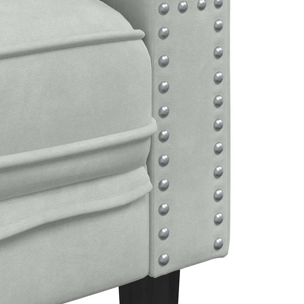 Set di divani 2 pcs Grigio chiaro Velluto