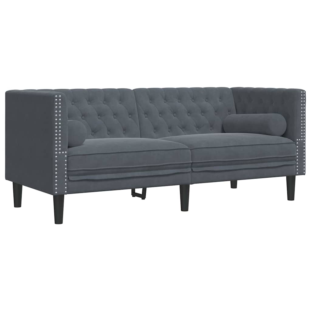Set di divani 3 pcs Grigio scuro Velluto