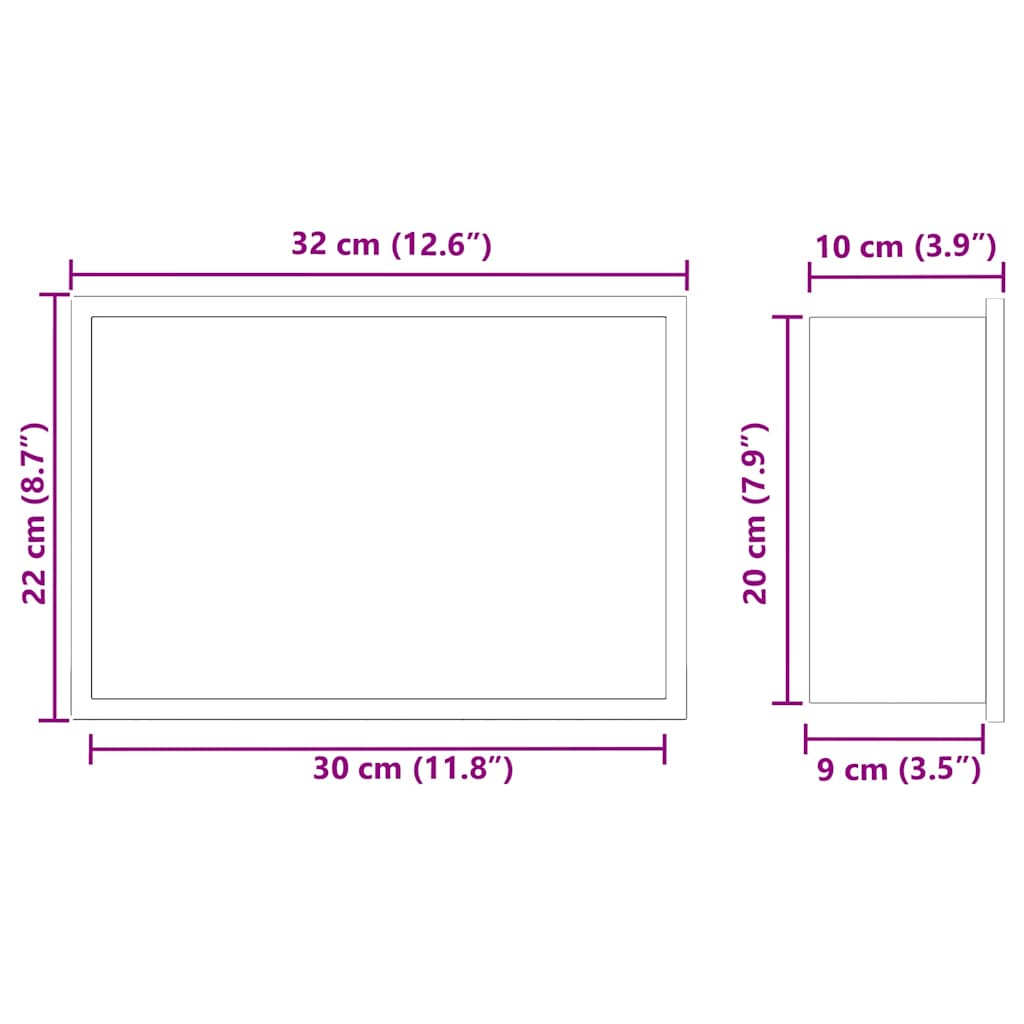 Nicchia per doccia Bianco 30 x 20 x 9,5 cm Acciaio inossidabile