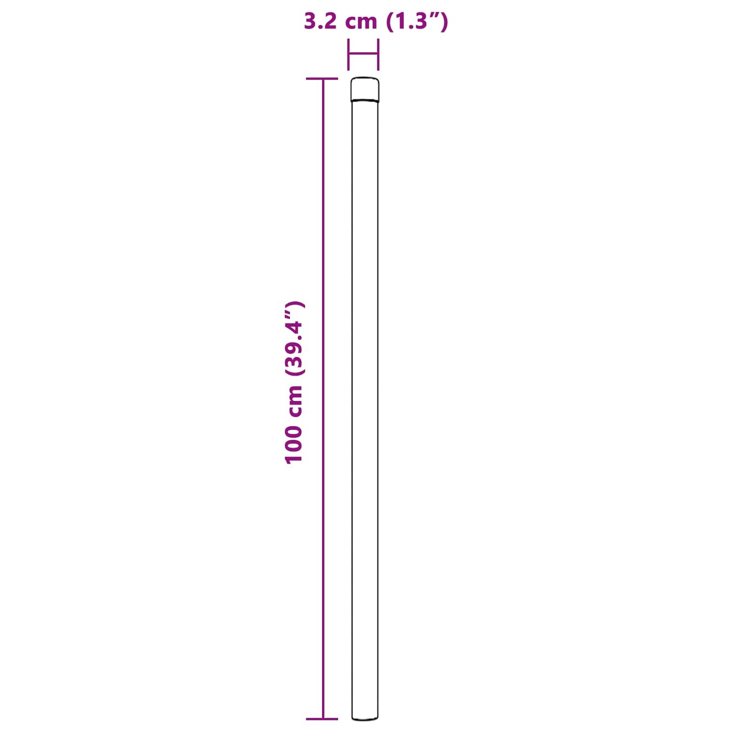 Palo della recinzione 2 pcs Verde 100 cm | homemem39