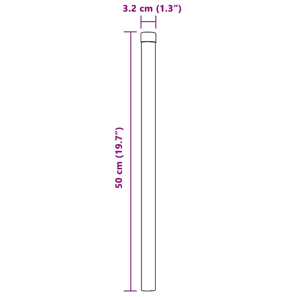 Pali per Recinzione 2 pcs Grigio 50 cm