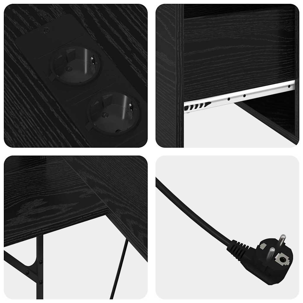 Scrivania Rovere nero 182 x 101 x 87.5 cm Legno multistrato