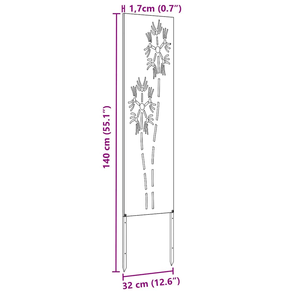 Pannello Decorativo da Giardino Altro Bianco 32 x 140 cm