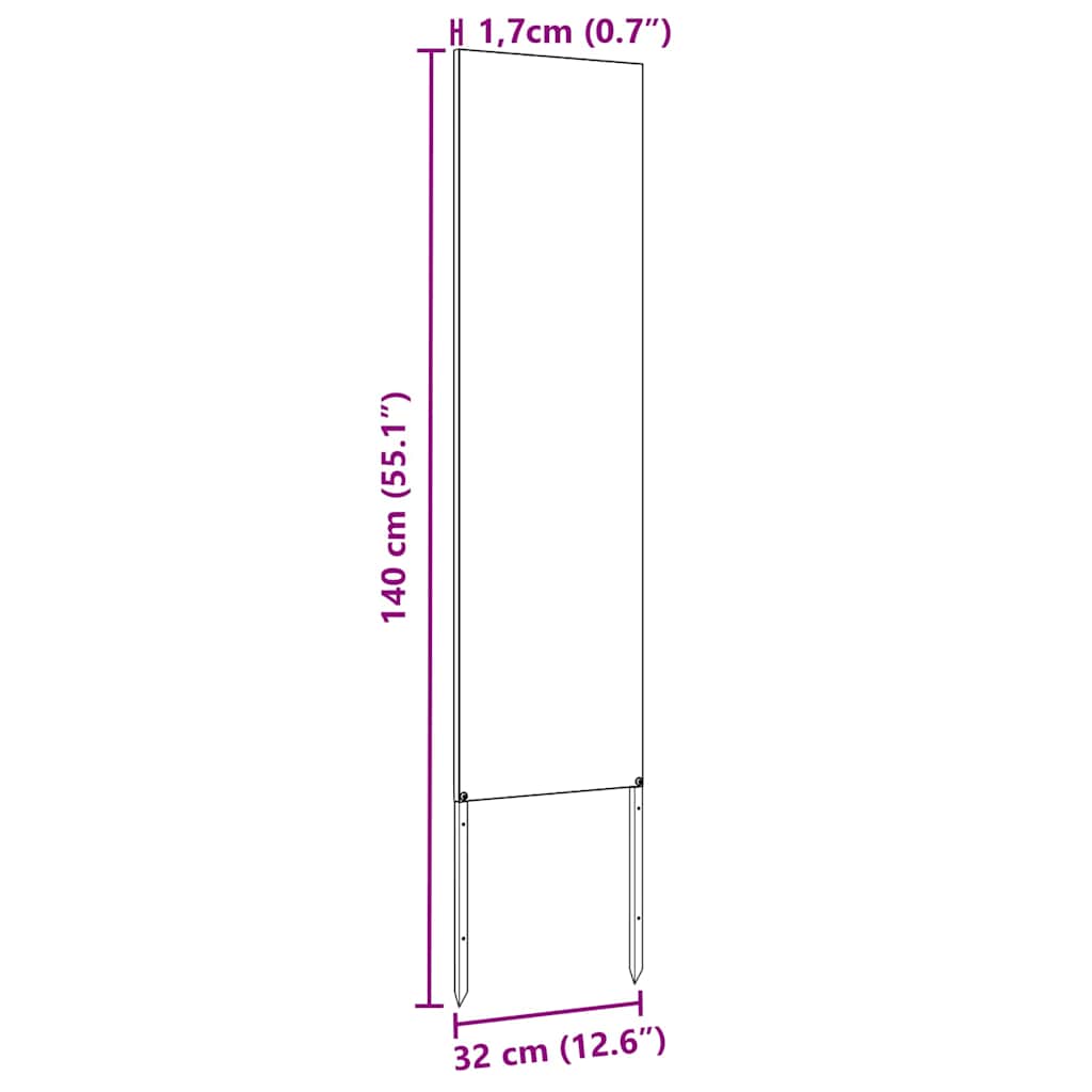 Pannello Decorativo da Giardino Altro Antracite 32 x 140 cm