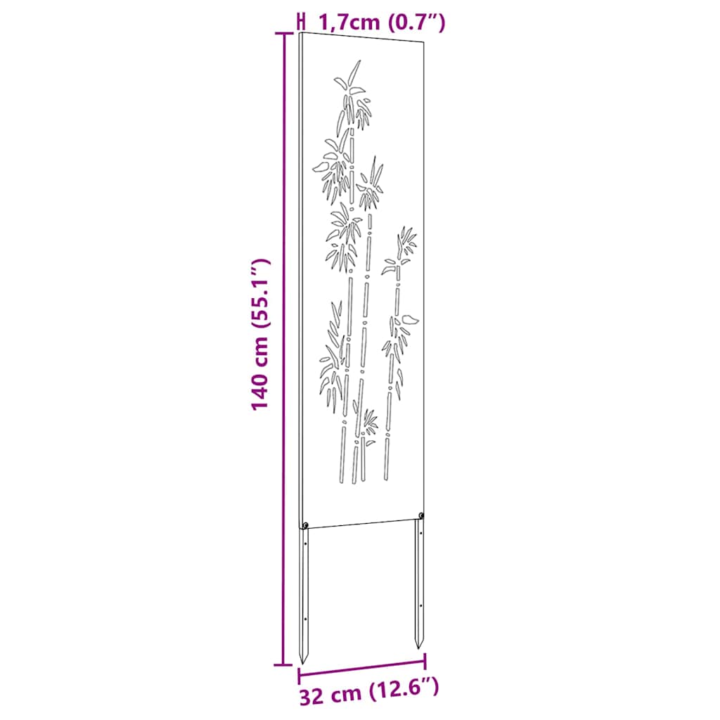 Schermo per privacy in giardino Floreale Nero 32 x 140 cm